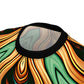 Women's Green & Gold Psychedelic Floral Pattern All-Over Print Tee