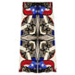 Women's Patriotic Stars & Cross Kaleidoscope Pattern All-Over Print Side-Tie Short Sleeve Top & Wide-Leg Pants Set