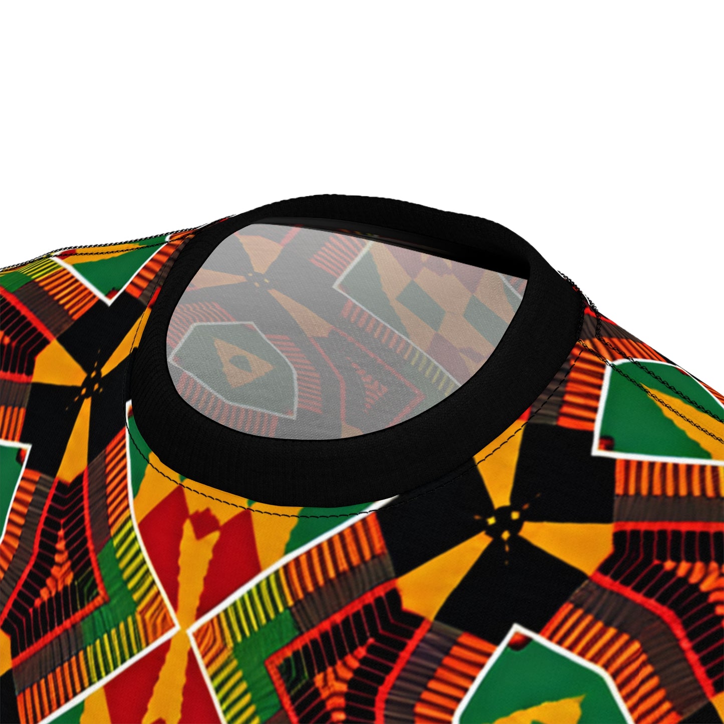 Women's African Kente Geometric Star Pattern All-Over Print Tee