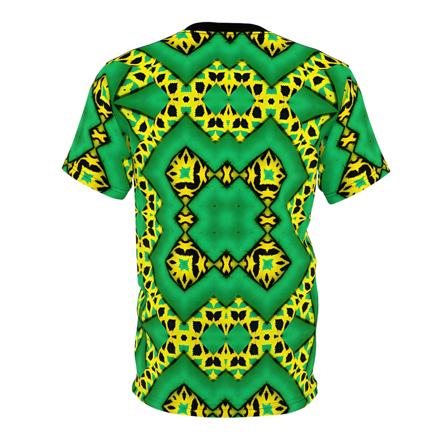 Men's Green & Yellow Kaleidoscope Pattern All-Over Print Shirt