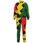 Women's Red Yellow Green and Black Stars Track Jacket and Pants