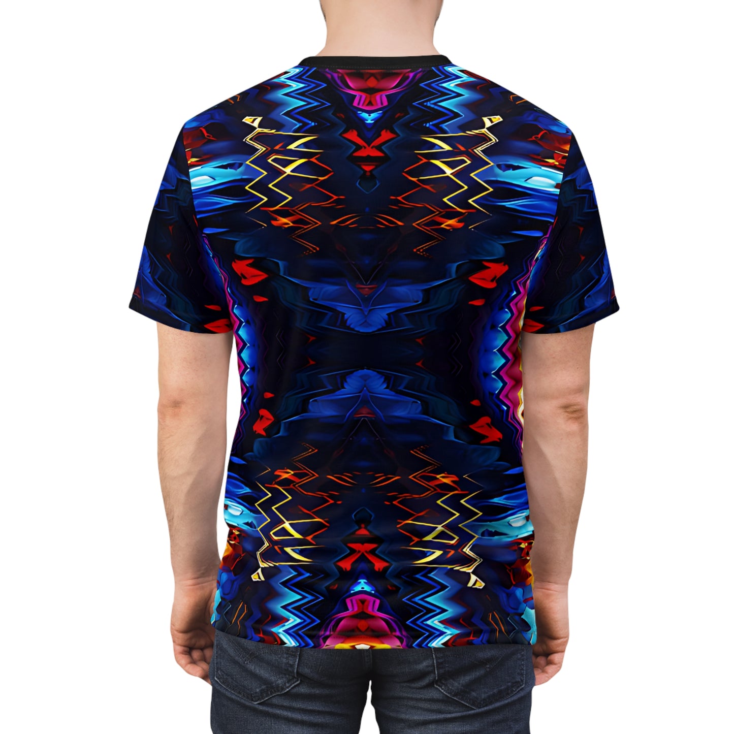 Men's Psychedelic Neon Kaleidoscope All-Over Print Unisex Cut & Sew Tee