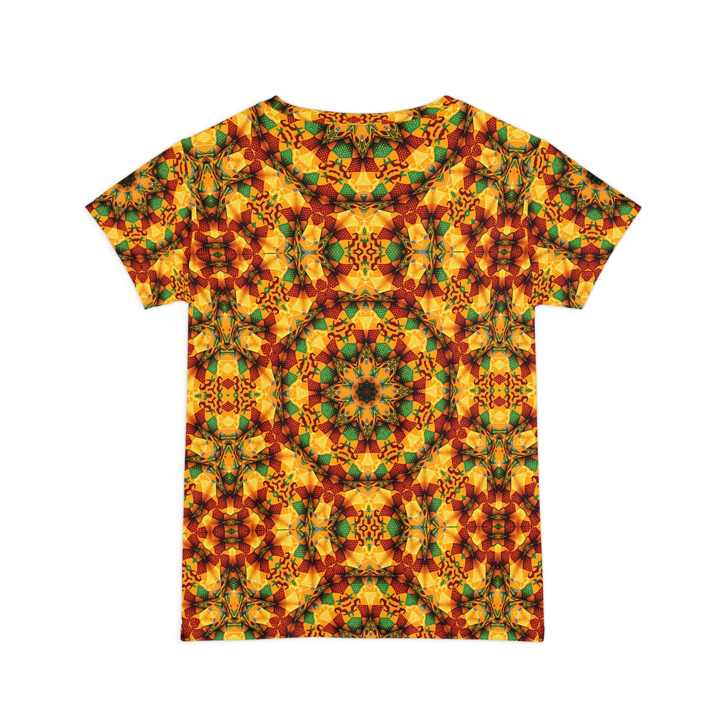Women's Vibrant Geometric Short Sleeve All-Over Print Shirt
