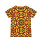 Women's Vibrant Geometric Short Sleeve All-Over Print Shirt