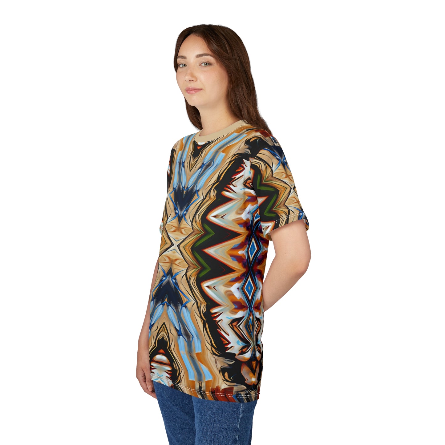 Women's Abstract Tribal Kaleidoscope All-Over Print Unisex Cut & Sew Tee