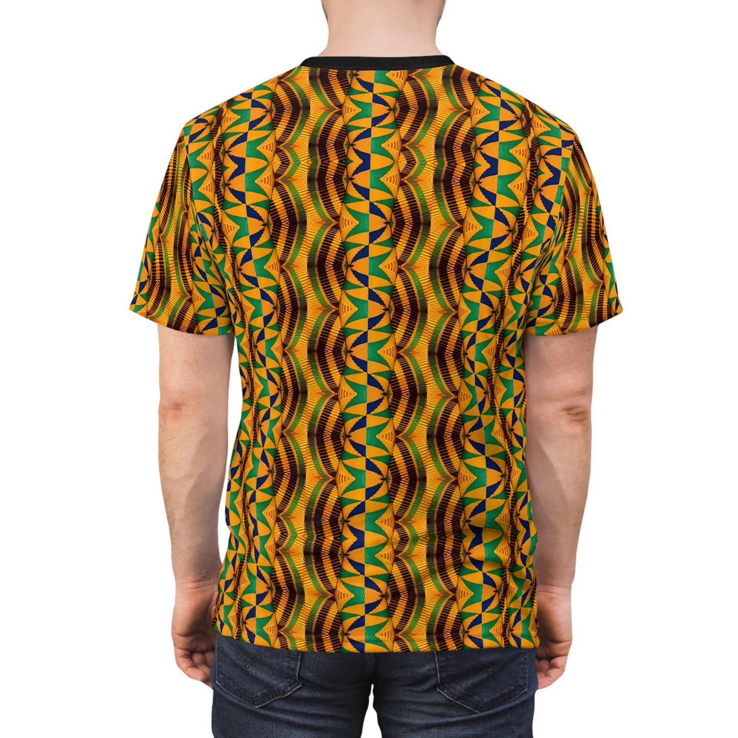 Men's African Kente Geometric Pattern All-Over Print Tee