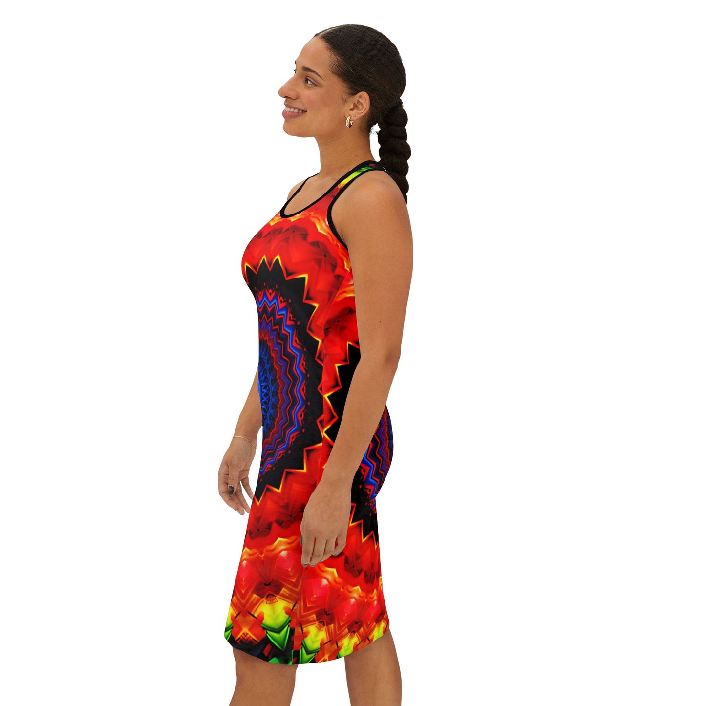 Women's Psychedelic Vibrant Mandala All-Over Print Racer back Dress