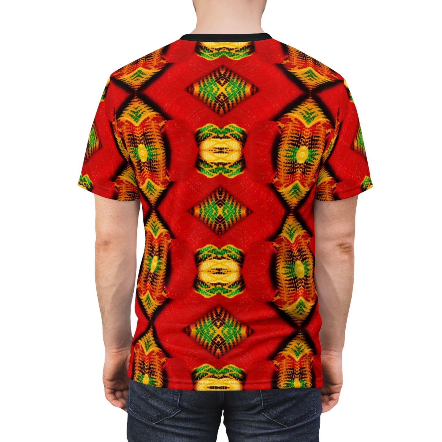 Men's Red Bold Tribal  All-Over Print Unisex Cut & Sew Tee