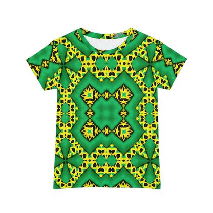Women's Kaleidoscope Green & Yellow All-Over Print Tee