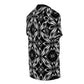 Men's Black & White Kaleidoscope Pattern All-Over Print Graphic Shirt