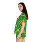 Women's Green & Yellow Kaleidoscope Short Pajama Set