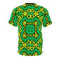 Women's Green & Yellow Kaleidoscope Pattern All-Over Print Shirt