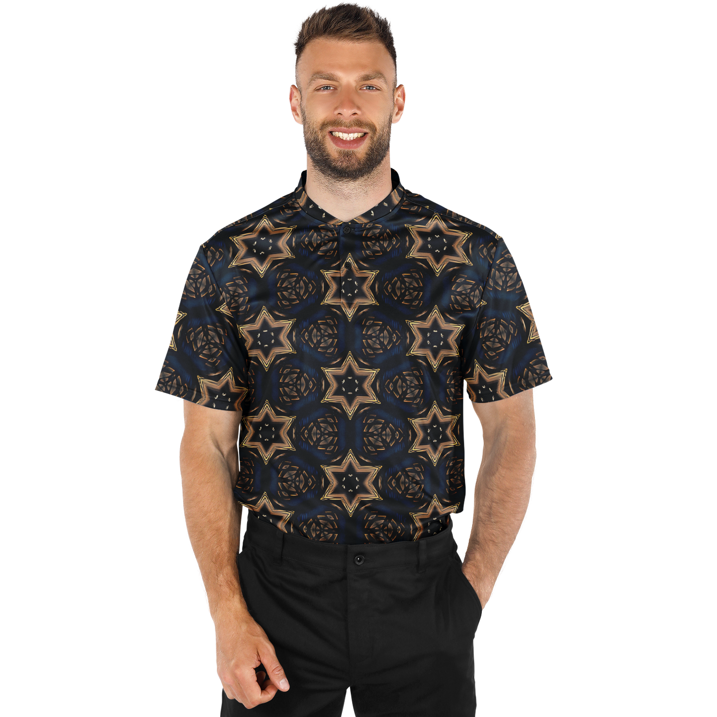 Men's Blade Collar Polyester Polo Shirt