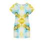 Women's Vibrant Kaleidoscope Geo Pattern All-Over Print Round Neck Pocket Casual Dress