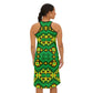 Women's Green & Yellow Kaleidoscope Racer back Dress
