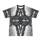 Men's Classic Black & White Geometric Pattern All Over Print All Over Print Ribbed Collar T-Shirt