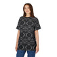 Women's Black Geometric Kaleidoscope Pattern All-Over Print Tee