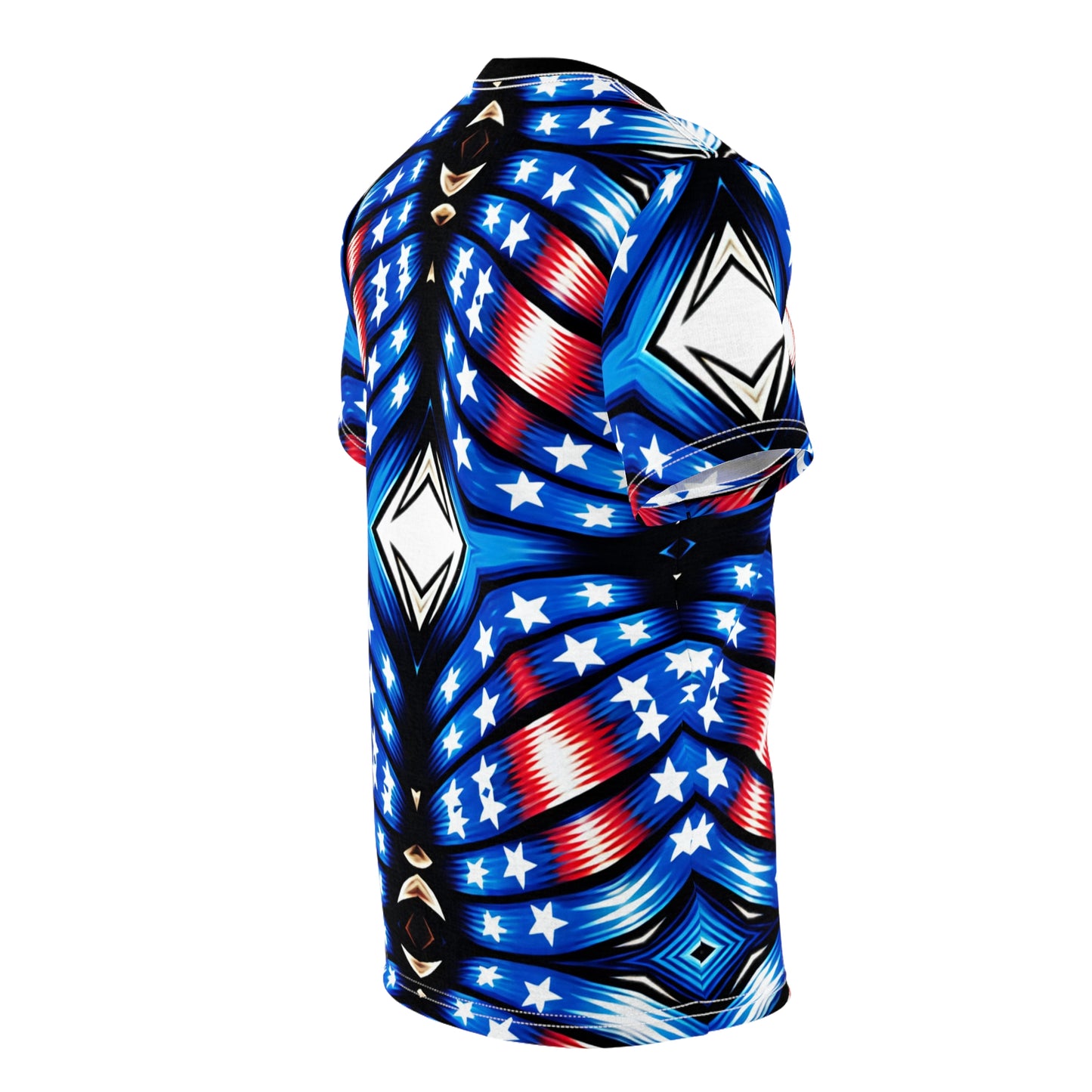 Men's American Flag Pattern All-Over Print Unisex Cut & Sew Tee
