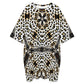 Women's Leopard Kaleidoscope Pattern All-Over Print Oversized T- Shirt Loungewear
