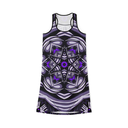 Women's Kaleidoscope Purple Racer back All-Over Print Dress