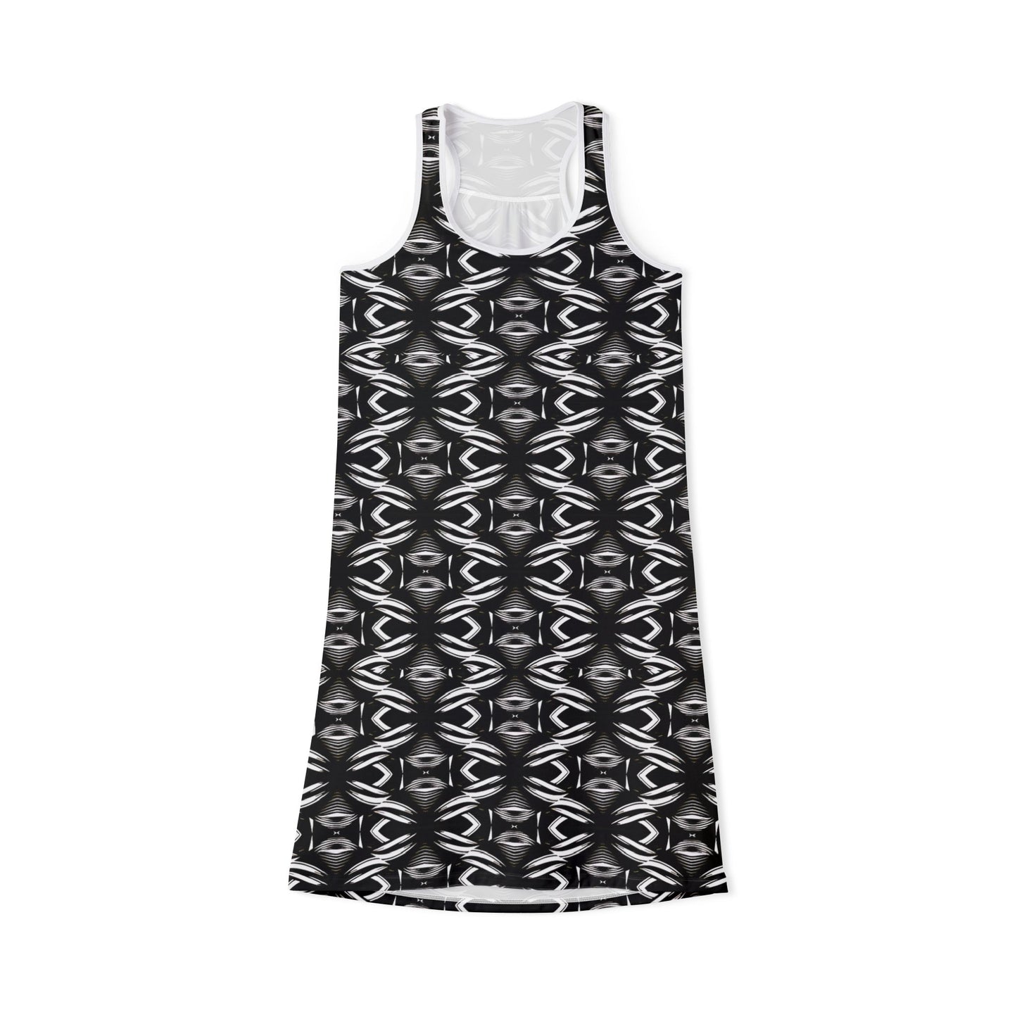 Women's Black & White Kaleidoscope Racer back Dress
