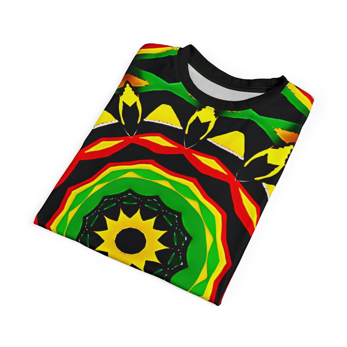 Women's Psychedelic Bold Reggae Colors All Over Print Tee