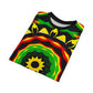 Women's Psychedelic Bold Reggae Colors All Over Print Tee