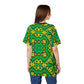 Women's Green & Yellow Kaleidoscope Pattern All-Over Print Shirt