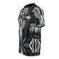 Men's Black & Silver Symmetry Pattern All-Over Print Tee