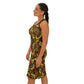 Women Vintage Earth Tone Racer back All-Over-Print Dress