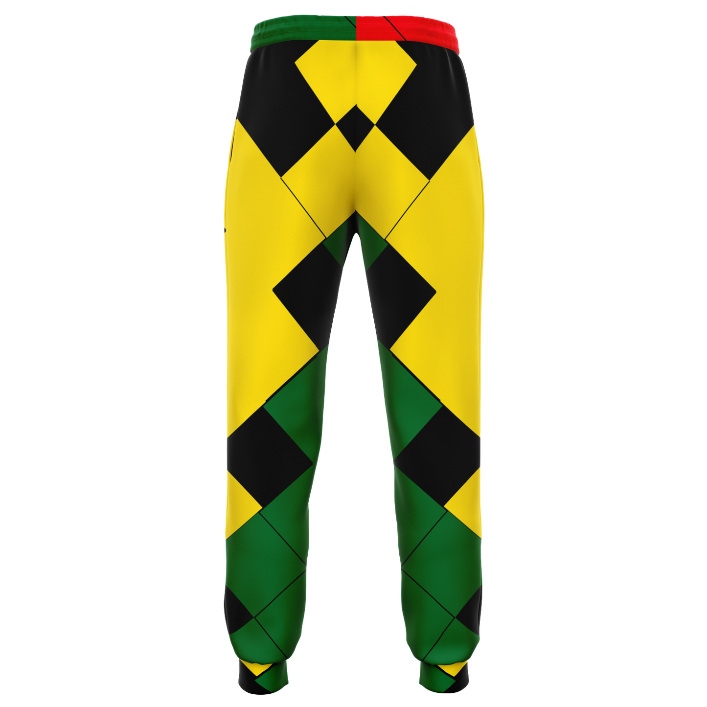 Men's Ghana Flag & Black Star Pattern All-Over Print Athletic Jogger