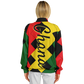 Women's Ghana Flag & Black Star Pattern All-Over Print Baseball Jacket