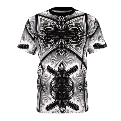 Men's Monochrome Gothic Kaleidoscope Pattern All Over Print Tee