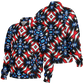 Men's Red White Blue Geometric Pattern All-Over Print Baseball Jacket