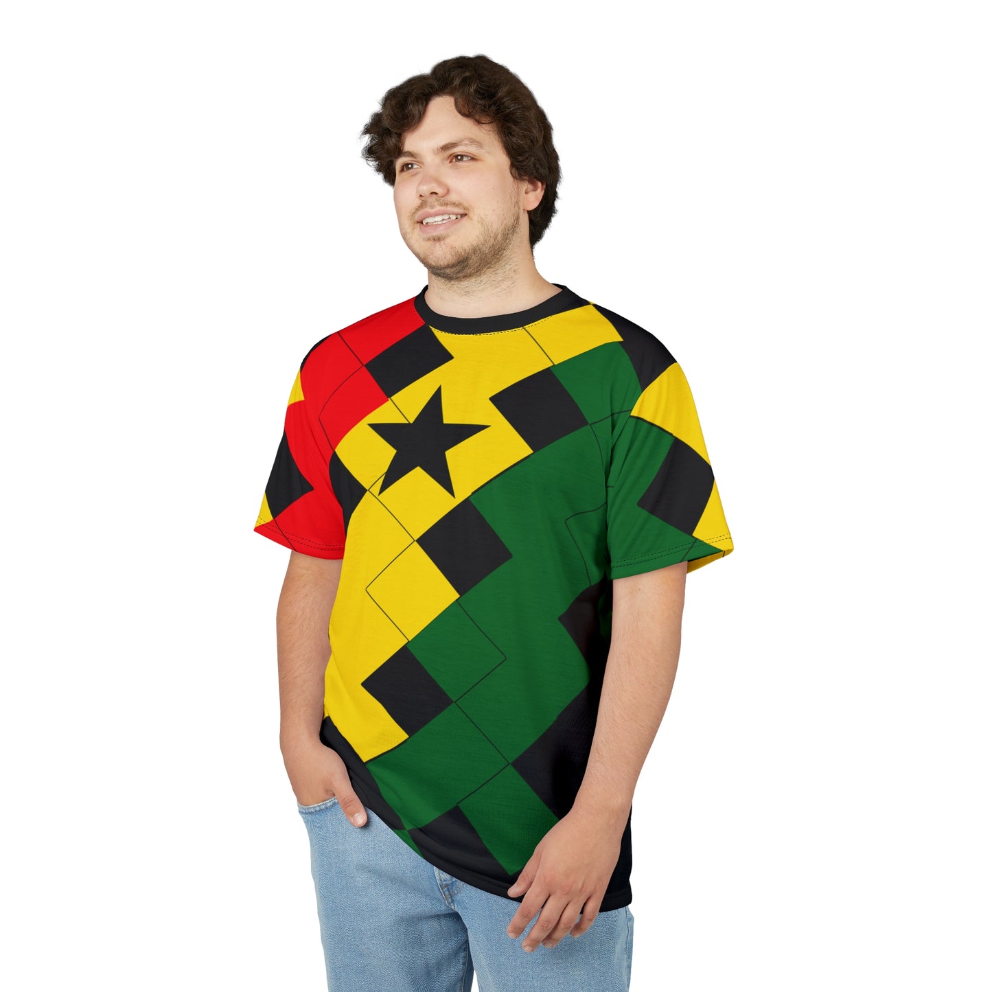 Men's Ghana Flag Pattern All-Over Print Cut & Sew Tee