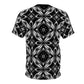 Women's Black & White Kaleidoscope Pattern All-Over Print Graphic Shirt