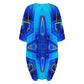 Women Vibrant Blue Geometric All-Over Print Oversized T- Shirt Loungewear