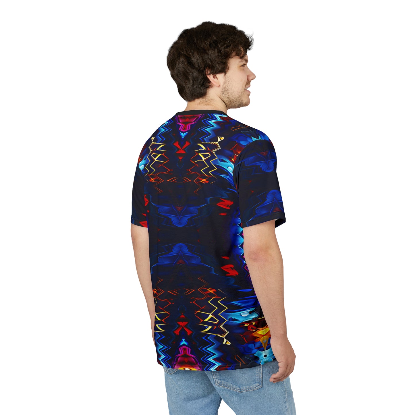 Men's Psychedelic Neon Kaleidoscope All-Over Print Unisex Cut & Sew Tee