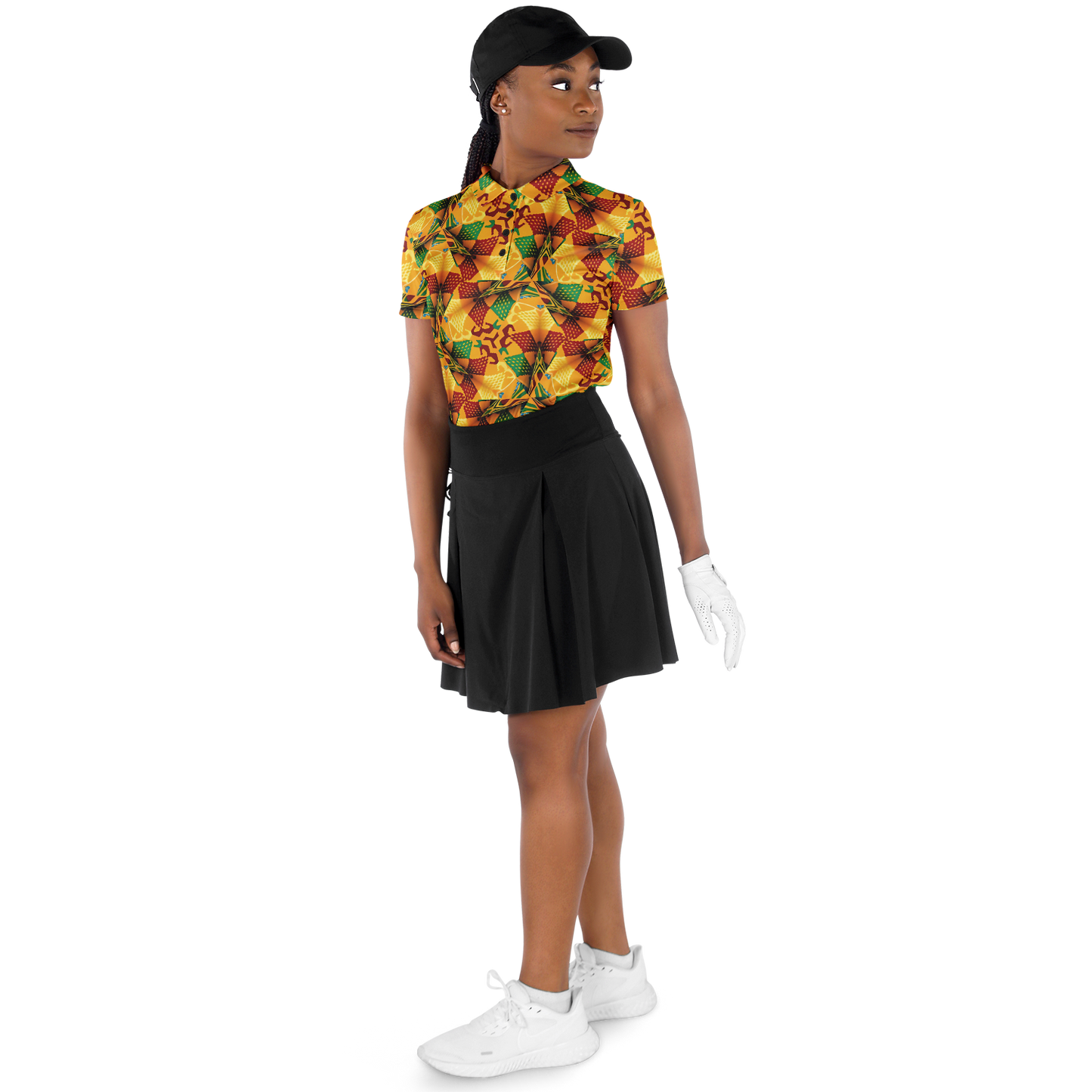 Women's Vibrant Autumn Kaleidoscope Polyester Polo Shirt