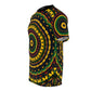 Women's Yellow Green Red Circular Pattern All-Over Print Tee