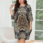 Women's Leopard Kaleidoscope Pattern All-Over Print Oversized T- Shirt Loungewear