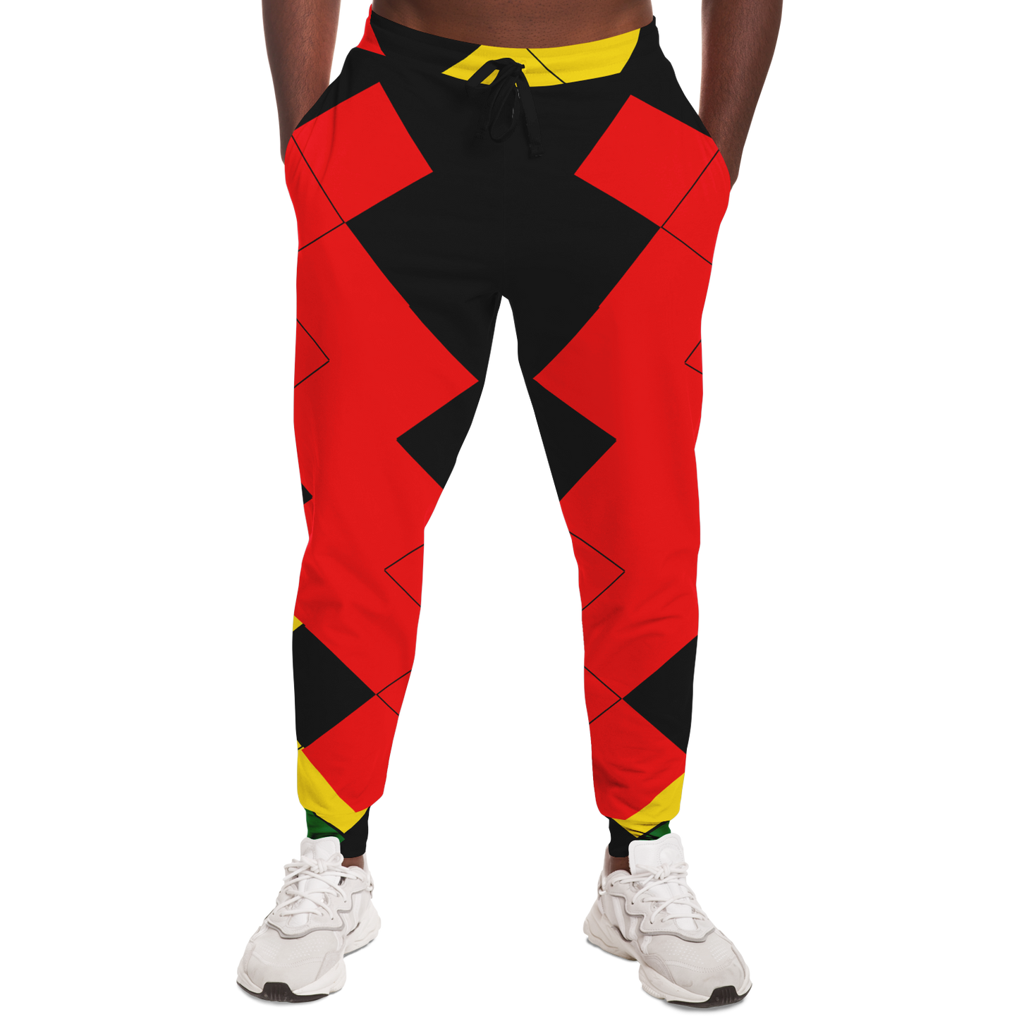 Men's Ghana Flag & Black Star Pattern All-Over Print Athletic Jogger
