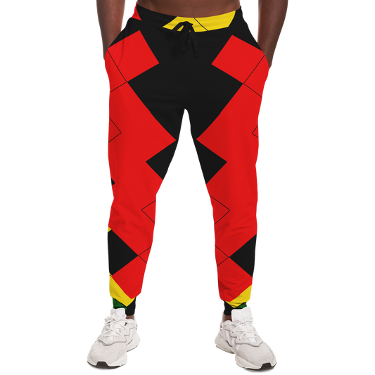 Men's Ghana Flag & Black Star Pattern All-Over Print Athletic Jogger