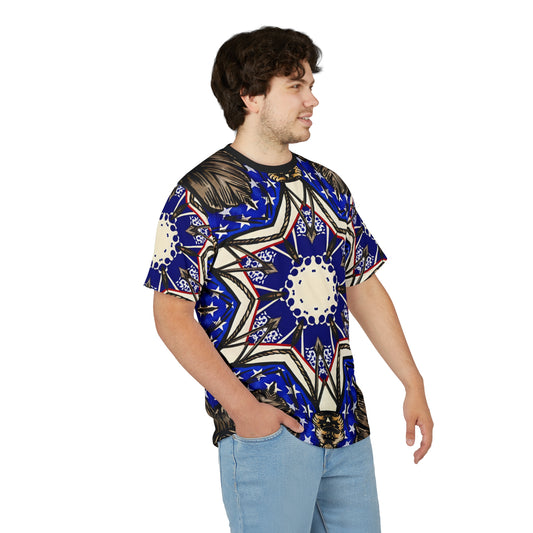 Men's Kaleidoscope Star Pattern All-Over Print Unisex Cut & Sew Tee.