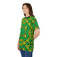 Women's Green & Yellow Kaleidoscope Pattern All-Over Print Shirt