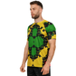 Men Bold Red Yellow Green & Black Star Geometric Pattern All Over Print Soccer Jersey