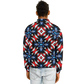 Men's Red White Blue Geometric Pattern All-Over Print Baseball Jacket