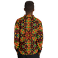 Men’s  African Kente Geometric Star Pattern All-Over Print Long Sleeve Polo Shirt