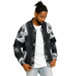 Men's Black & White Geometric Pattern All Over print All Over Print Baseball Jacket
