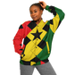 Women's Ghana Flag & Black Star Pattern All-Over Print Baseball Jacket